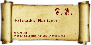Holecska Mariann névjegykártya