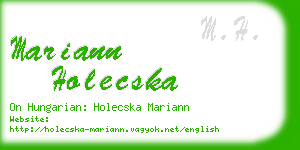 mariann holecska business card